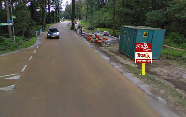 vooraankondigingsbord rustpunt vredenseweg/kremerweg